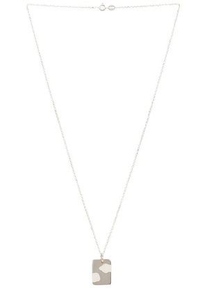 Ellie Mercer Two Piece Dog Tag Pendant in White - Metallic Silver. Size all.