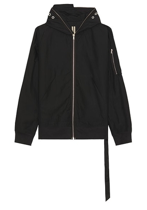 DRKSHDW by Rick Owens Gimp Flight Bomber Jacket in Black - Black. Size XL/1X (also in ).