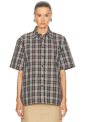 Bottega Veneta Short Sleeve Shirt in Fondant  Dove  & Mint - Brown. Size 38 (also in ).