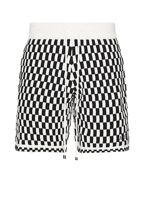 Amiri Checkered Short in Black - Black,White. Size XL/1X (also in L).