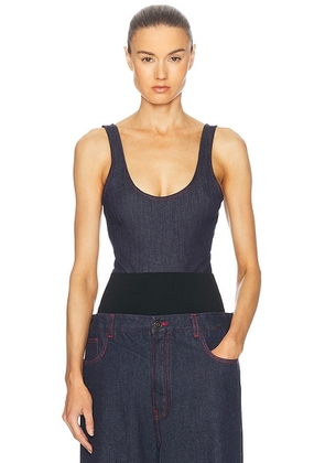 ALAÃA Tank Top Bodysuit in Bleu Fonce - Navy. Size 40 (also in 38).