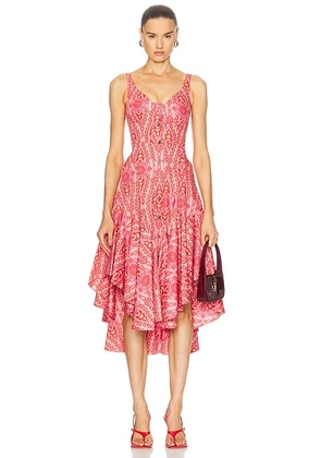 Etro Button Down Dress in Print On Pink Base - Pink. Size 40 (also in 38).
