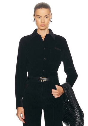 Bottega Veneta Long Sleeve Shirt in Midnight Blue - Navy. Size 40 (also in 38).