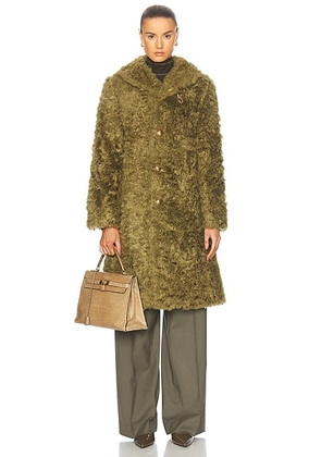 Burberry Button Front Long Coat in Acre - Brown. Size 0 (also in 2).