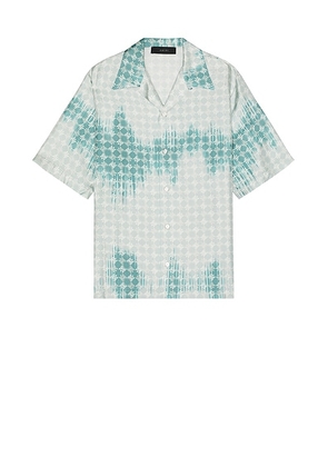 Amiri MA Quad Bleached Camp Shirt in Marine - Green. Size S (also in ).