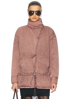 THE ATTICO Bomber Jacket in Washed Mauve - Mauve. Size 38 (also in 40, 42).