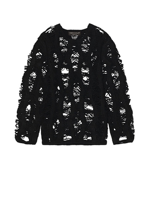 COMME des GARCONS Homme Plus Worsted Yarn Splashed Pattern Pullover in Black - Black. Size M (also in ).