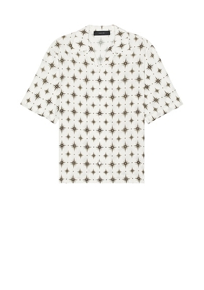 Amiri Micro Starburst Camp Shirt in Ivory - White. Size S (also in ).