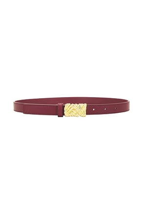 Bottega Veneta Pin Belt in Barolo & Muse Brass - Burgundy. Size 70 (also in 65).