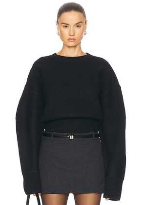 EAVES Arlet Crewneck Sweater in Black - Black. Size L (also in M, S, XL, XS, XXS).