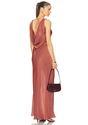 Anna October Nathalie Maxi Dress in Terracotta - Burgundy. Size L (also in M).