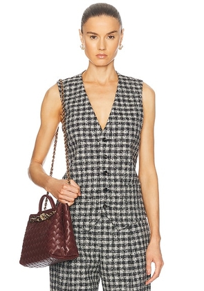 Bottega Veneta Wool Vest Top in Black  Pear  & Khaki - Black. Size 38 (also in 34, 36, 40).