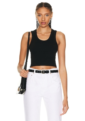 AGOLDE Cropped Poppy Tank in Black - Black. Size L (also in XL).