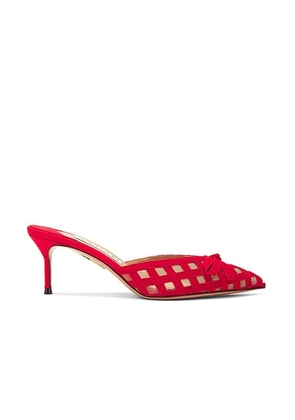 Aquazzura Romance 65 Mule in Lipstick - Red. Size 36.5 (also in 36).