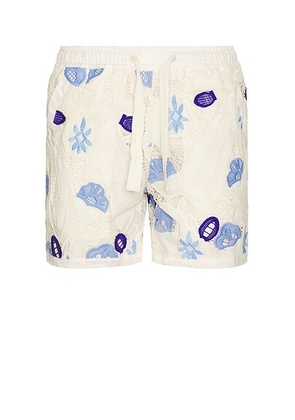 Agua Bendita Maury Shorts in White - White. Size 32 (also in 34, 36, 38).