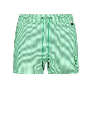 Agua Bendita Cassius Swim Trunks in Green & White - Green. Size 38 (also in 30, 36).