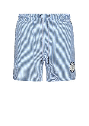 Agua Bendita Joe Swim Trunks in Blue & White - Blue. Size 30 (also in 32, 34, 36, 38).