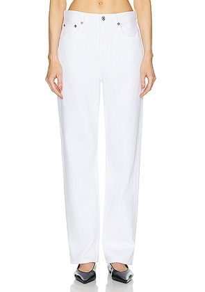 AGOLDE Fran Low Slung Easy Straight Jeans in Milkshake - White. Size 32 (also in 34).