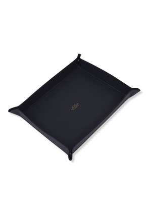Smythson Large Rectangular Trinket Tray In Panama In Navy