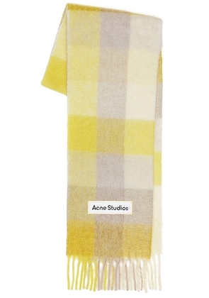 Acne Studios Vally Scarf in Beige & Yellow - Yellow. Size all.