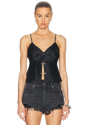 Alexander Wang Snap Front Camisole Top in Black - Black. Size 6 (also in ).
