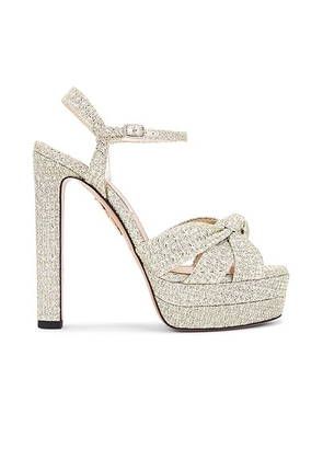 Aquazzura Nina 130 Plateau Sandal in Silver - Metallic Silver. Size 41 (also in ).