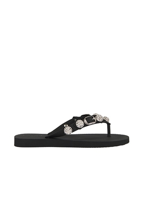 Balenciaga Cagole Thong Sandal in Black & Crystal - Black. Size 38 (also in ).