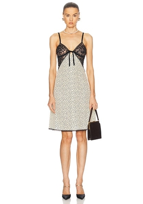 Alessandra Rich Slip Dress in Cream & Black - Cream. Size 36 (also in ).