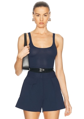 Brandon Maxwell The Julia Top in Navy & Black - Navy. Size XS (also in M, S).
