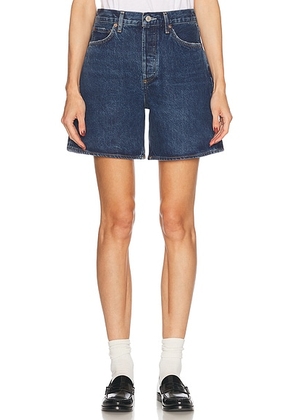 AGOLDE Dame High Rise Baggy Short in Enamour - Blue. Size 27 (also in 30, 31, 32, 33, 34).