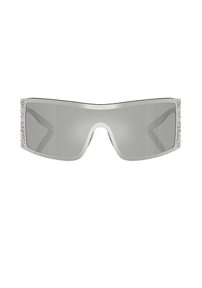 Dolce & Gabbana Shield Sunglasses in Silver - Metallic Silver. Size all.
