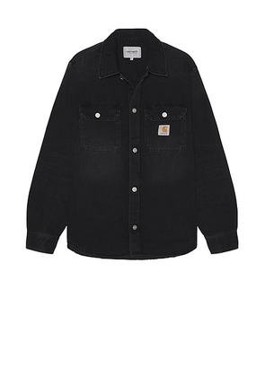 Carhartt WIP Harvey Shirt Jac in Black Dark Used Wash - Black. Size L (also in M).