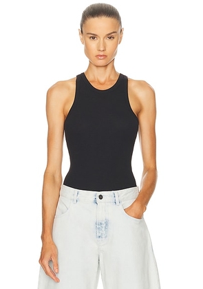 ALAÏA Halter Bodysuit in Noir Alaia - Black. Size 36 (also in 34, 38, 42).