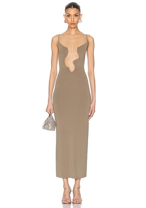 Christopher Esber Salacia Wire Column Dress in Eucalypt - Olive. Size L (also in ).