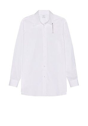 McQueen T Chain Collar Shirt in White - White. Size 15.5 (also in ).