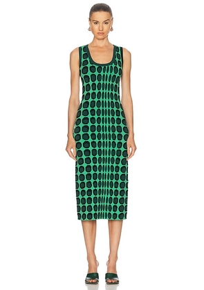 Christopher John Rogers Tank Midi Dress in Arsenic Multi - Green. Size XS (also in S).