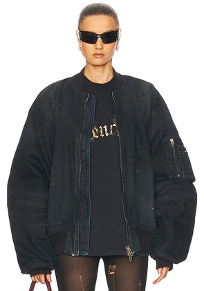 Balenciaga Bomber Jacket in Croc - Black. Size XS (also in ).