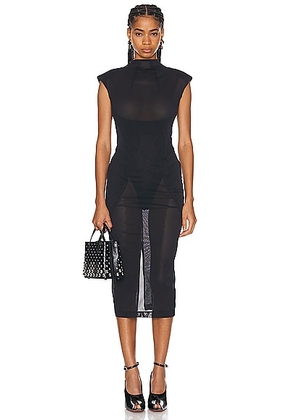 ALAÏA Highneck Dress in Noir Alaia - Black. Size 34 (also in ).