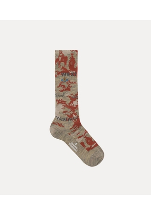 Vivienne Westwood Sock Toile De Jouy Sand 4-5 Unisex
