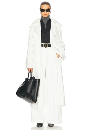 Adam Lippes Monte Trench Coat in White - White. Size L (also in M, S).