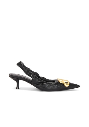 Balenciaga Monaco Sling Back Pump in Black & Gold - Black. Size 36 (also in 37, 40, 41).