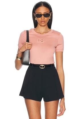Dolce & Gabbana Short Sleeve T-Shirt in Light Powder Rose - Pink. Size 36 (also in 38, 40, 42).