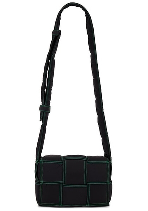 Bottega Veneta Small Padded Cassette in Black & Parakeet - Black. Size all.