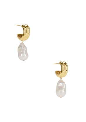 AGMES Baroque Juliette Earrings in Gold Vermeil & Pearl - Metallic Gold. Size all.