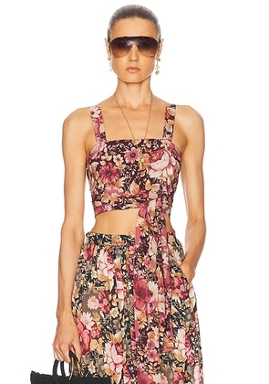 Chloe Tie Front Tank Top in Maroon Pink - Mauve. Size L (also in M, S).