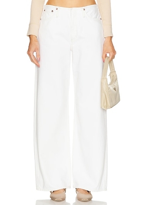 AGOLDE Lex Low Slung Baggy Jeans in Milkshake - White. Size 30 (also in 27, 31, 34).