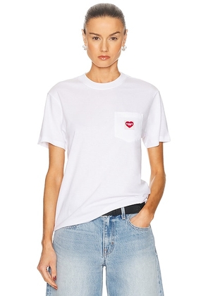 Carhartt WIP Pocket Heart T-Shirt in White & Red - White. Size XS (also in ).