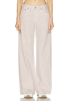 AGOLDE Clara Low Rise Baggy Flare Jeans in Tusk - Light Grey. Size 33 (also in 32, 34).
