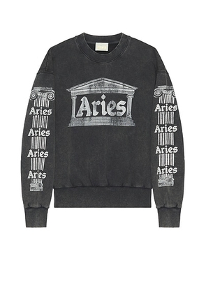 Aries Aged Ancient Column Sweatshirt in Black - Black. Size S (also in L).