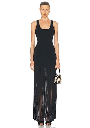 David Koma Fringe Skirt Dress in Black - Black. Size L (also in ).